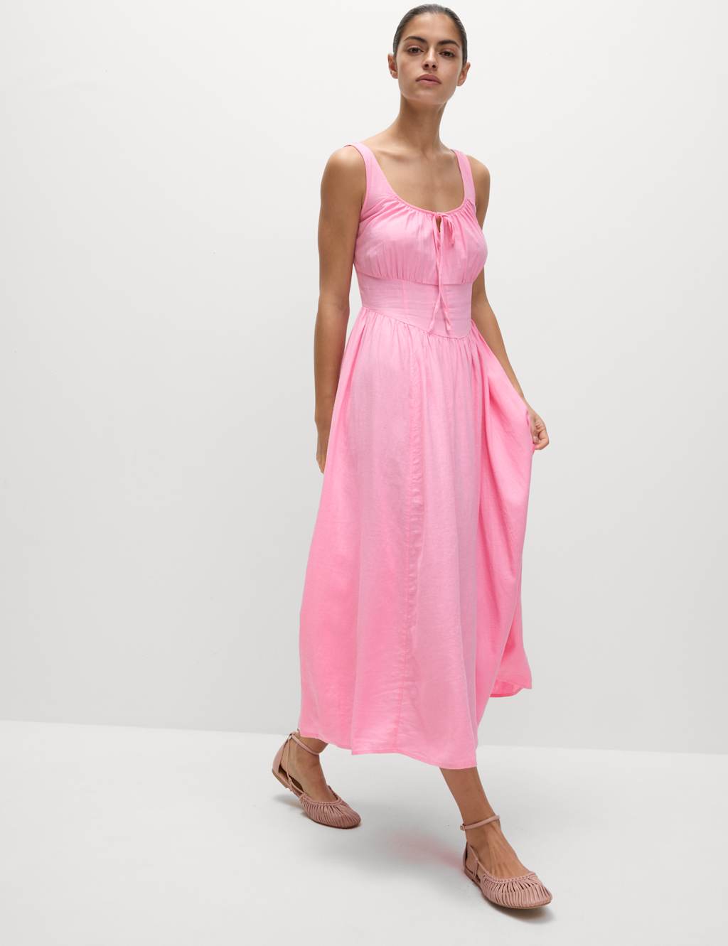 black linen dress nz Wrap around Linen Dress main image 0