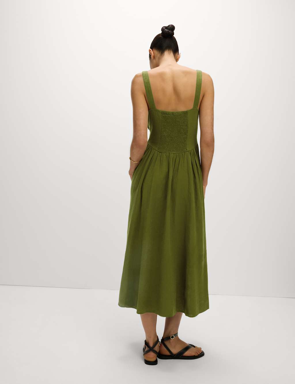nellie linen dress Nellie Maxi Dress Black Linen main image 1