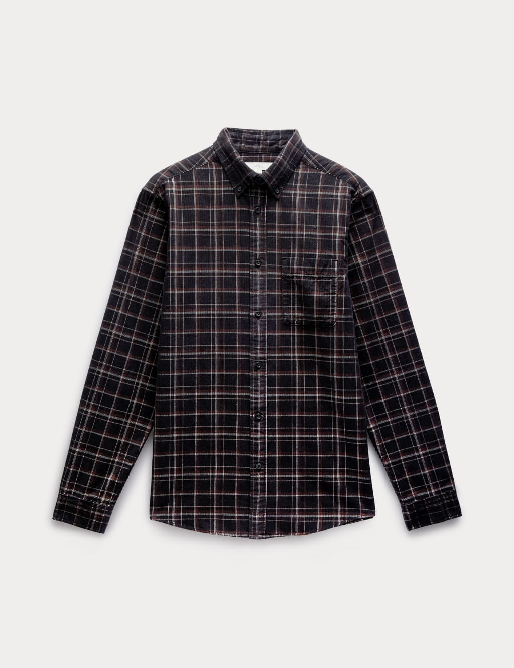 Marks \u0026 Spencer Mens Black Corduroy Checked Overshirt - M\u0026S | eBay UK